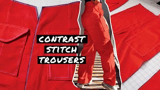 How to Contrast Stitch Trousers  Mens Fashion  Happily Dressed [upl. by Kassey]