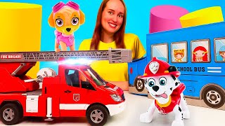 Video für Kinder  Paw Patrol Spielzeuge auf Deutsch Lana und Marshall suchen das Feuerwehrauto [upl. by Pacificas]