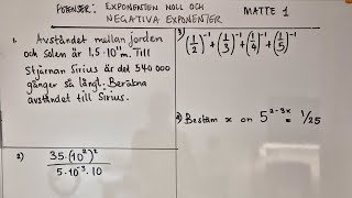 Exponenten noll och negativa exponenter Del 1 [upl. by Atilam]