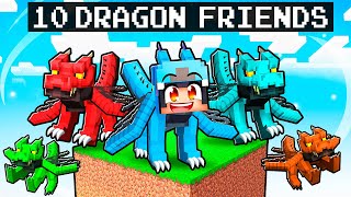 10 FRIENDS On ONE BLOCK But We’re DRAGON MOBS in Minecraft With Crazy Fan Girl [upl. by Sillyrama]