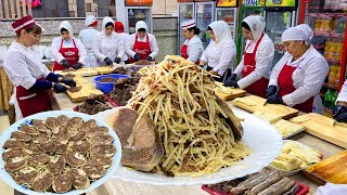 UZBEKISTAN Uzbek floury cuisine NARYN  Street food [upl. by Corso474]