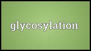 Glycosylation Meaning [upl. by Bianka692]