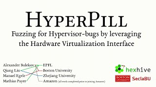 USENIX Security 24  HYPERPILL Fuzzing for Hypervisorbugs by Leveraging the Hardware [upl. by Lebatsirhc]