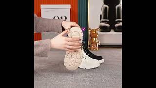 Womens Chunky Sole HighTop Sneakers LaceUp Side Zip Running Shoes [upl. by Latsyrk815]