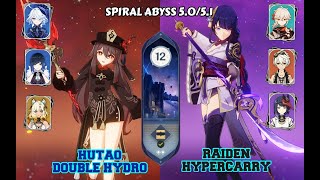 Xilonen  Hutao Doublehyro amp Raiden Hypercarry  Spiral Abyss 5051  Genshin Impact [upl. by Dorise246]