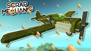 CARDBOARD PLANE and TANK DESTRUCTION 1000 SPUDGUNS  Scrap Mechanic Creations  Episode 128 [upl. by Blynn]