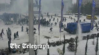 Kazakh police release footage of violent clashes with protesters [upl. by Hole]