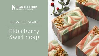 How to Make Elderberry Swirl Soap  Linear Swirl Holiday Soap  Bramble Berry [upl. by Hafinah]