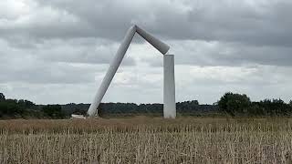 Wind Turbine in Germany Snaps and Collapses [upl. by Emyam867]