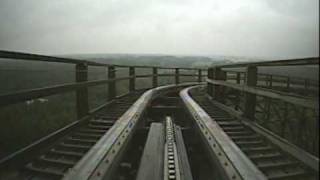 Colossos Wooden Roller Coaster Front Seat POV  Heide Park Germany [upl. by Mccartan619]