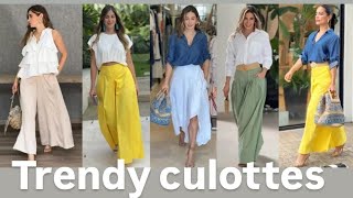 Trendy culottes and wide trousers🌺 [upl. by Karlens]