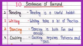 10 Sentences of Gerund  Sentence of Gerund  How to Make Gerund Sentence  Make Sentence [upl. by Yauqram]