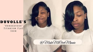 Silk Out using Duvolles Rendezvous Titanium Flat Iron [upl. by Anailil]