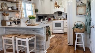 SPRING FARMHOUSE KITCHEN DECORATING HOME DECOR [upl. by Brennen706]