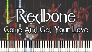 Redbone  Come and Get Your Love Piano Tutorial [upl. by Ydnerb]