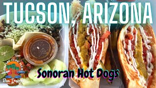 Eating Sonoran Hot Dog at Ruiz Hot Dogs Los Chipilones in Tucson Ariona  Best Sonoran Hot Dogs [upl. by Amis723]