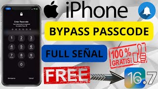 IPHONE 🍎 BYPASS PASSCODE CON SEÑAL ✅️✅️ Y FULL NOTIFICACIONES 🔔 TOTALMENTE GRATIS FACIL Y SENCILLO 👌 [upl. by Gonroff]