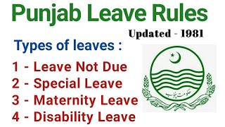 Types of Leaves  Punjab Leave Rules 1981 Updated [upl. by Cleave788]