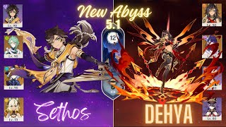 Sethos HyperBloom  Dehya Overload  Floor 12 9 Stars New Abyss 51  Genshin Impact [upl. by Shiau]