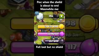 Full loot but shield is about to end😳😳😱😱😵‍💫😵‍💫 mustwatch prajwolgaming clashofclans coc [upl. by Yllak]