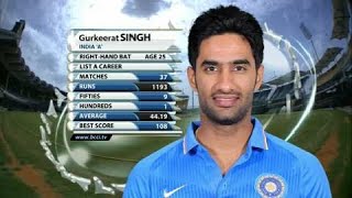 India A vs Aus A  Final ODI  Gurkeerat Singh  8785 [upl. by Tucky]