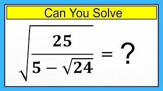 Nice Algebra Square Root Math Simplification  Calculators NOT Allowed [upl. by Favianus]