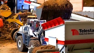 SCALE Telestack RC Wheel loader TELESTACK TC 1200 RC Sieving plant StonebreakerArea [upl. by Deonne145]