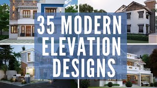 Top 35 FRONT ELEVATION designs for double storey houses 2022  Front elevation modern homes [upl. by Loris]