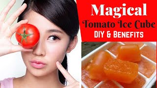 DIY Tomato Ice Cube For Remove Darkspots Acne Open Pore In One Week  Trabeauli [upl. by Liahus]