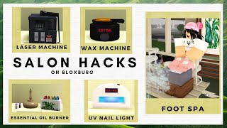 BLOXBURG SALON amp SPA Building HACKS  ideas PART 2 [upl. by Burkle169]