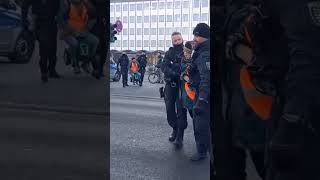 Bizarre moment Just Stop Oil protester sat on toy tractor is lifted by police 🚜 [upl. by Baxter]