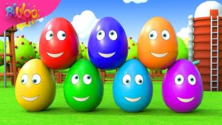 Surprise Eggs Kids Song  Colorful Eggs  BluLoo Nursery Rhymes amp Kids Songs [upl. by Aynwat]