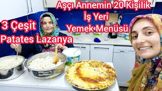 Aşçı Annemin 3 Çeşit İş Yeri Yemek Menüsü  Patates Lazanya  Yayla Çorbası  Pirinç Pilavı [upl. by Selrac]