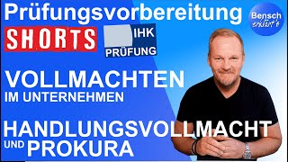 Prüfungsvorbereitung Vollmachten  Handlungsvollmacht und Prokura [upl. by Teressa]