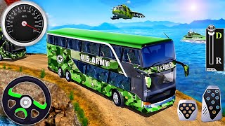 Army Soldiers Bus Driving Simulator 3D  Offroad US Transport Duty Driver  Android Gameplay [upl. by Dnalyag83]