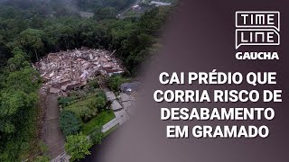 Após rachaduras surgirem no solo prédio desaba em Gramado  Timeline Gaúcha [upl. by Ayanad23]