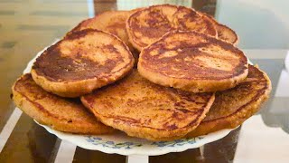 Oatmeal Banana Pancakes  English  Sunsankitchen [upl. by Haldes]