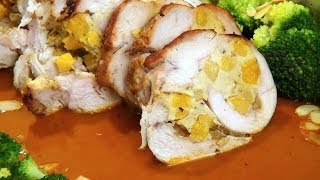 Puten Rollbraten mit Aprikosen Füllung und Paprikasauce [upl. by Zenda]