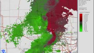 Doppler Radar  Fenton Michigan Tornado  August 24 2007 [upl. by Ayokal]