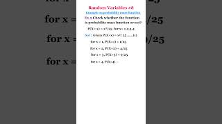 Random Variables8  example on probability mass function  maths mathematics statistics [upl. by Kahl]