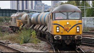 69001 and 69008 with the Rail Treatment Train  London  2nd Nov 2024 [upl. by Chemarin]