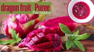 dragon fruit Puree for babies  puree recipe  fruit Puree recipe for 6 months  healthy baby food [upl. by Assecnirp]