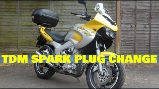 Yamaha TDM 850 4TX spark plug change [upl. by Ernestus]