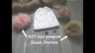 DIY TUTO POMPOM FOURRURE FACILE Easy fur pompom tutorial TUTORIAL DE POMPOM DE PIEL [upl. by Crescentia675]