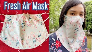 DIY Breathable Face Mask Nr2 Summer Face MaskFresh Air Mask Maske nähencoudre un masque [upl. by Massab]