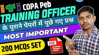 ITI Training officer COPA previous year question paper MCQs PDF [upl. by Allyce447]