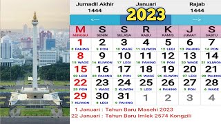 KALENDER 2023 Lengkap Dengan Libur Gambar KOTA INDONESIA [upl. by Yalc898]