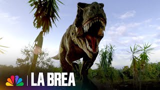 TRex Chases Scott Ty and Paara  La Brea  NBC [upl. by Athalie499]