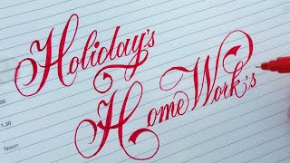 How to write Holidays homework in Beautiful stylish writing calligraphy [upl. by Milzie69]