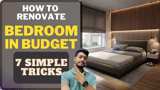 7 simple tricks to DESIGN amp MAKEOVER your Bedroom in BUDGET without Changing floor Paint Ceiling [upl. by Hiasi]